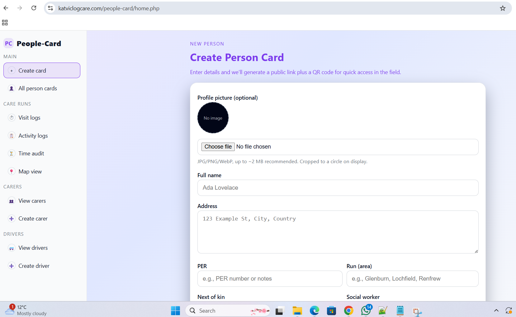 People-Card screenshot placeholder